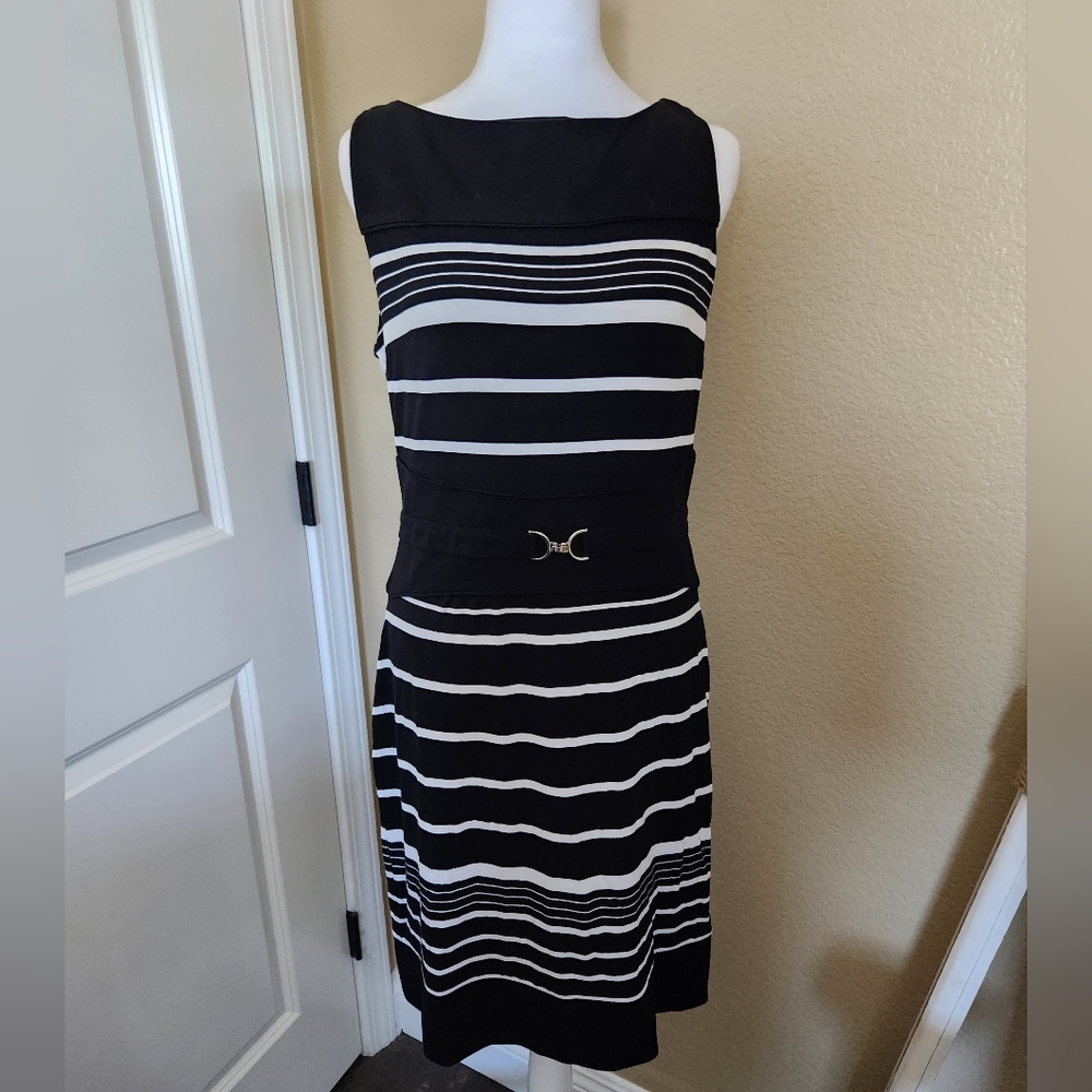 WHBM White House Black Market Black and White Dress,  Size 10